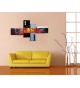 Cuadro abstracto 160x70 4 partes