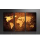 Cuadro Mapa Mundo 160x90 3 partes