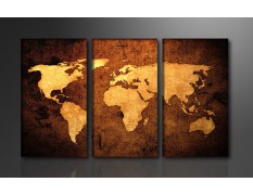 Cuadro Mapa Mundo 160x90 3 partes