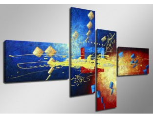 Cuadro abstracto 160x70 4 partes