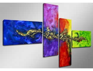 Cuadro abstracto 160x70 4 partes