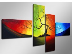 Cuadro abstracto 160x70 4 partes