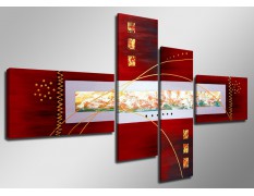 Cuadro abstracto 160x70 4 partes