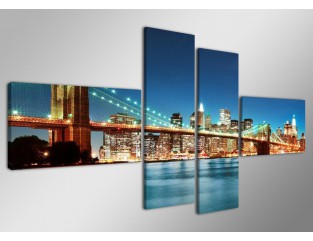Cuadro New York 160x70 4 partes
