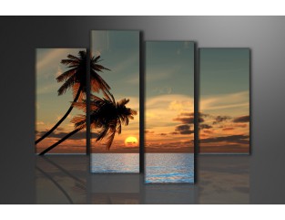 Cuadro paraiso 130x80 cm 4 partes