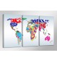 Cuadro Mapa Mundo 160x90 3 partes
