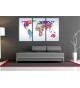 Cuadro Mapa Mundo 160x90 3 partes