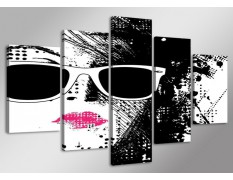 Cuadro retro vintage 160x80 5 partes