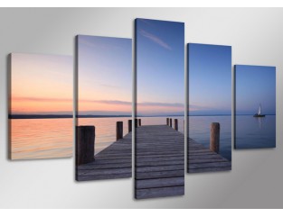 Cuadro paisaje 160x80 cm 5 partes