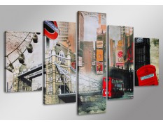 Cuadro Londres 160x80 5 partes
