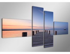 Cuadro embarcadero 160x70 cm 4 partes