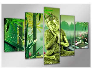 Cuadro Buda 160x80 5 partes