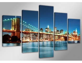 Cuadro New York 200x100 cm 5 partes
