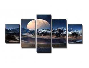 Cuadro paisaje 160x80 cm 5 partes