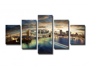 Cuadro New York 160x80 5 partes
