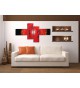 Cuadro Africa rojo 160x70 4 partes