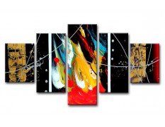 Cuadro abstracto 160x80 5 partes