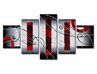 Cuadro abstracto 160x80 5 partes