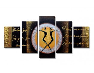 Cuadro abstracto 160x80 5 partes