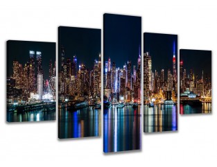 Cuadro New York 200x100 cm 5 partes