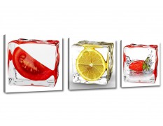 Cuadro lienzo Frutas 150x50 cm 3 partes