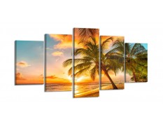 Cuadro paisaje Playa 200x100 cm 5 partes